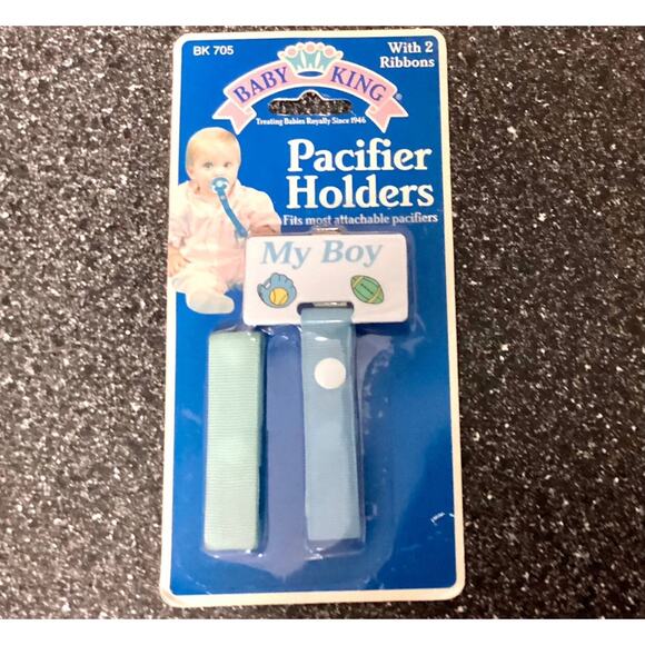 Babyking Pacifier Holder Fits Most Attachable Pacifiers BPA Free | Blue "My Boy" - Picture 1 of 2